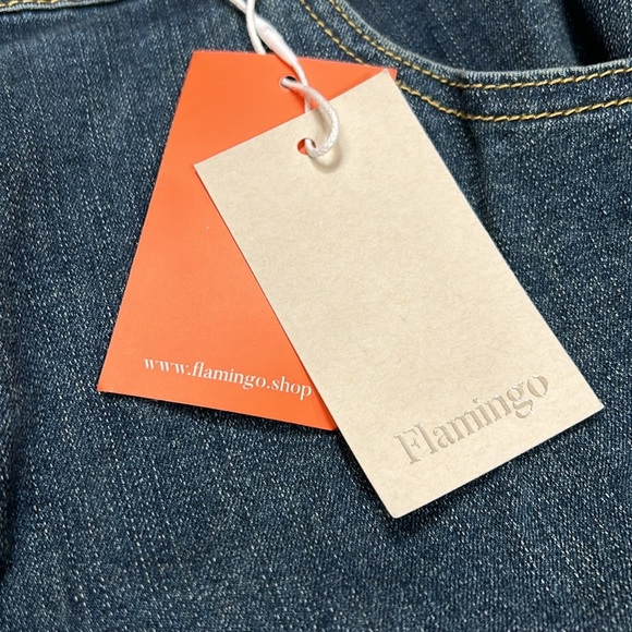 Flamingo Stretch Denim Dark Antique Wash Relaxed Fit Straight Leg Trouser Jeans - Picture 9 of 11